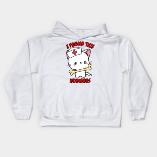 Funny angora Cat tells a lame joke Kids Hoodie